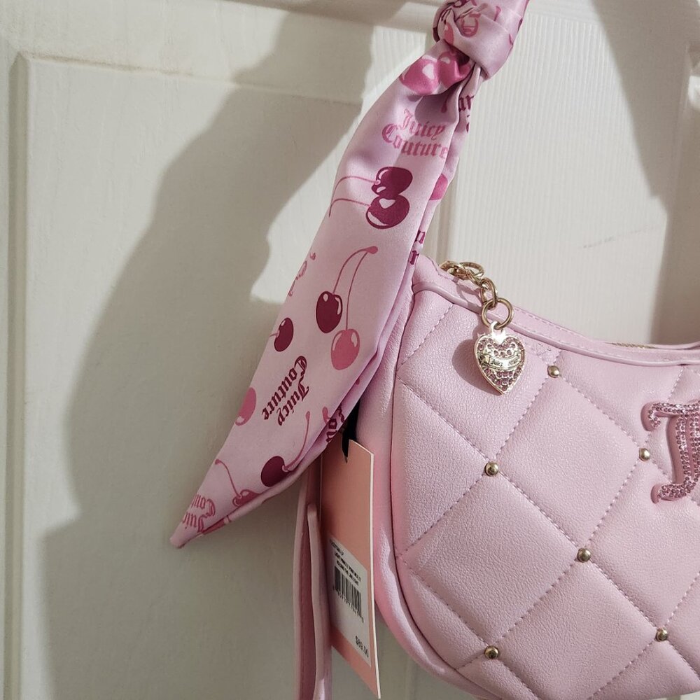 Juicy Couture Pale Pink Quilted Shoulder Bag with Gold Hardware - Picture 5 of 9